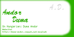 andor duma business card